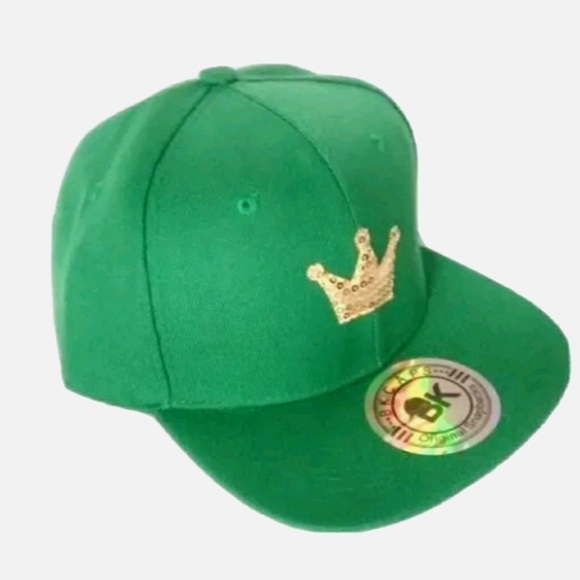 *KING / QUEEN* Baseball Cap Gold Crown. Green Hat. NEW! Royalty, Honor, Respect - Picture 3 of 4